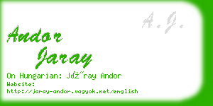andor jaray business card